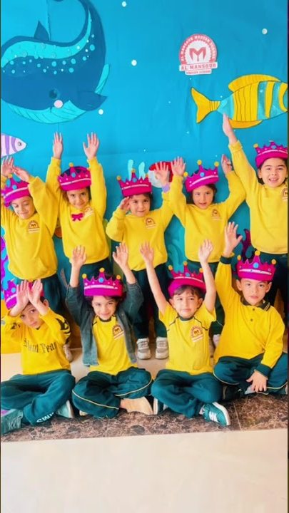 Kindergarten pupils celebrating at Al Mansour Modern School